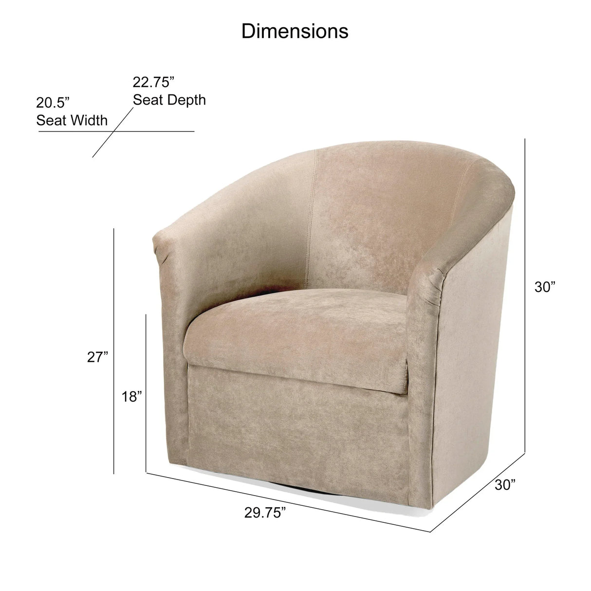 Eden - Swivel Chair With Microfiber Upholstery And Hardwood Frame - Furniture Home Direct