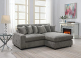 Tavia - Reversible Sectional Sofa With 6 Pillows - Gray - Furniture Home Direct