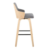 Stella - Contemporary Fixed Height Barstool With Swivel Square Footrest (Set of 2) - Furniture Home Direct