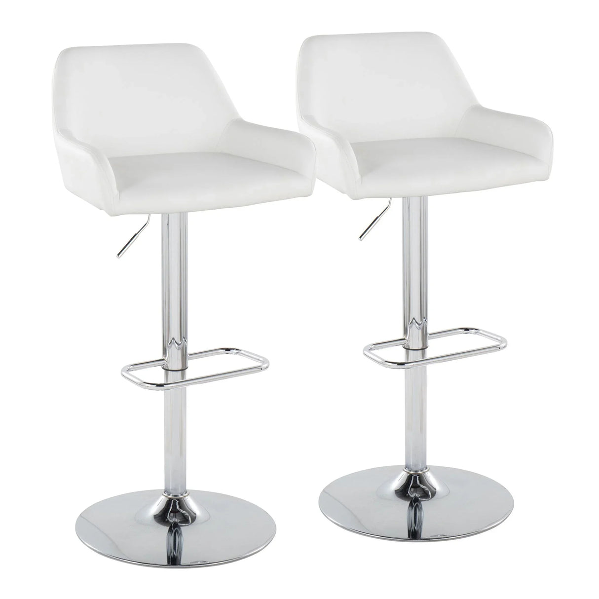 Daniella - Contemporary Adjustable Barstool With Swivel With Rounded Rectangle Footrest (Set of 2) - Furniture Home Direct