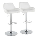Daniella - Contemporary Adjustable Barstool With Swivel With Rounded Rectangle Footrest (Set of 2) - Furniture Home Direct