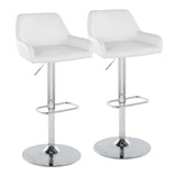 Daniella - Contemporary Adjustable Barstool With Swivel With Rounded Rectangle Footrest (Set of 2) - Furniture Home Direct