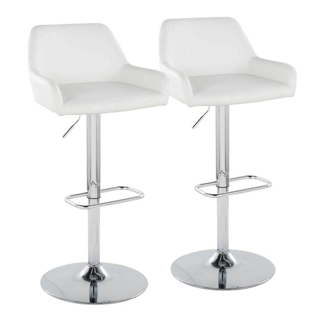 Daniella - Contemporary Adjustable Barstool With Swivel With Rounded Rectangle Footrest (Set of 2) - Furniture Home Direct