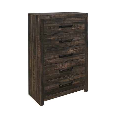 Monica - Chest With Spacious Drawers Bar Handles - Dark Oak - Furniture Home Direct