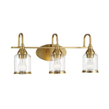Twilight - 3 Lights Brush Contemporary Vanity Light - Clear / Gold - Furniture Home Direct