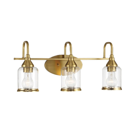 Twilight - 3 Lights Brush Contemporary Vanity Light - Clear / Gold - Furniture Home Direct