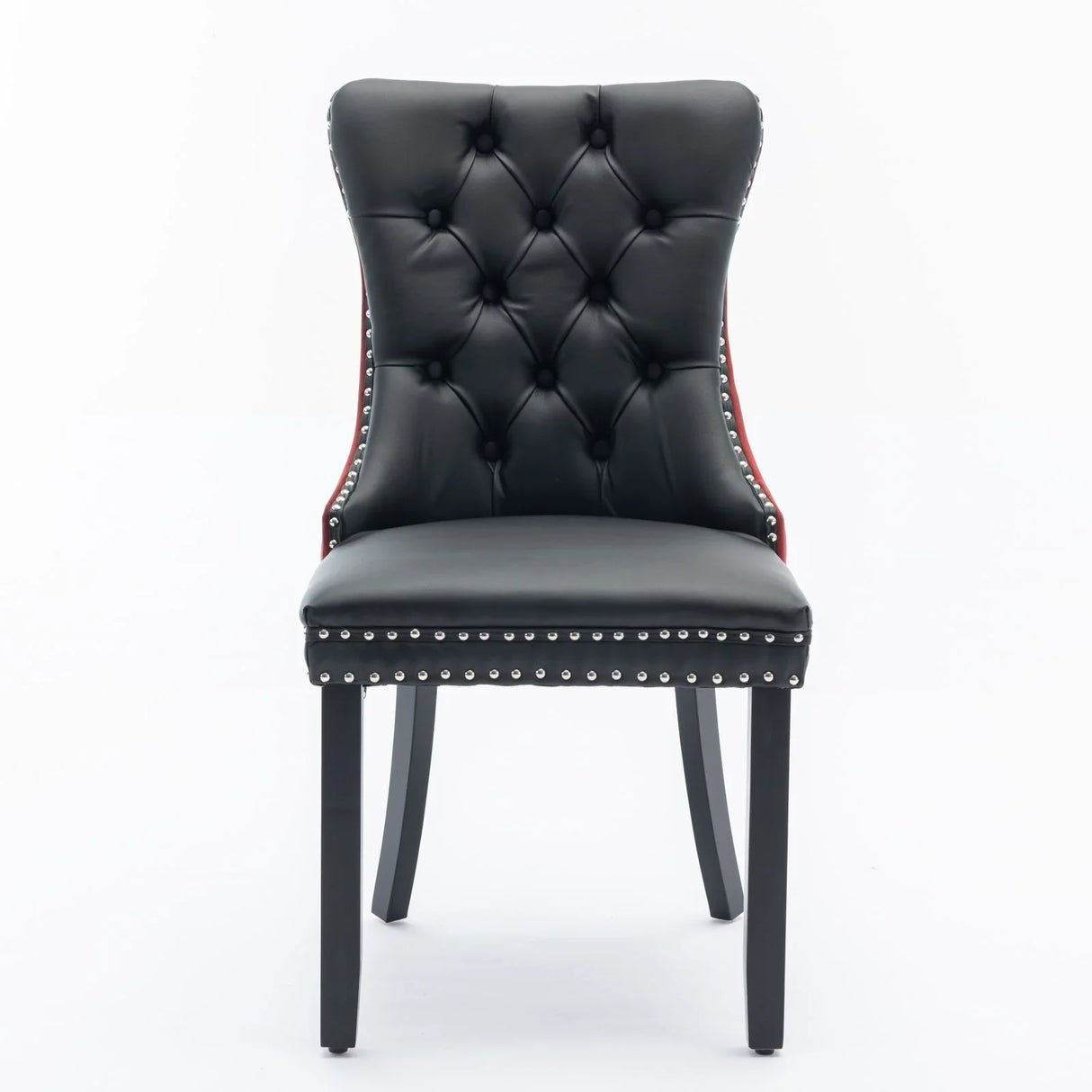 Nikki - Modern, High-End Tufted Solid Wood Contemporary PU And Velvet Upholstered Dining Chair With Wood Legs Nailhead Trim (Set of 2) - Furniture Home Direct
