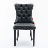 Nikki - Modern, High-End Tufted Solid Wood Contemporary PU And Velvet Upholstered Dining Chair With Wood Legs Nailhead Trim (Set of 2) - Furniture Home Direct