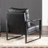 Classic Mid Century Modern Accent Chair With Durable Square Metal Frame, Armchair - Furniture Home Direct