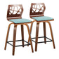 Folia - Mid Century Modern Fixed Height Counter Stool With Swivel With Square Footrest (Set of 2) - Furniture Home Direct
