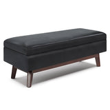 Owen - Rectangular Storage Ottoman - Midnight Black - Furniture Home Direct