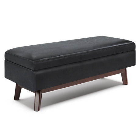 Owen - Rectangular Storage Ottoman - Midnight Black - Furniture Home Direct