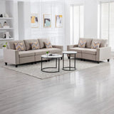 Nolan - Linen Fabric Sofa And Loveseat Living Room With Pillows And Interchangeable Legs - Furniture Home Direct