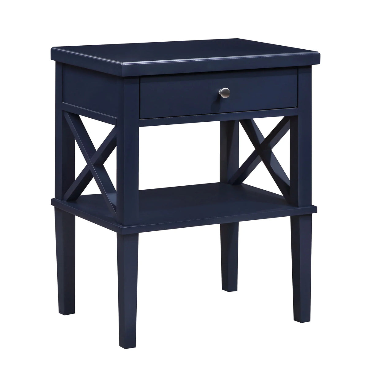 Madison - Nightstand With Open Shelf And Drawer And Decorative Side Panels - Furniture Home Direct