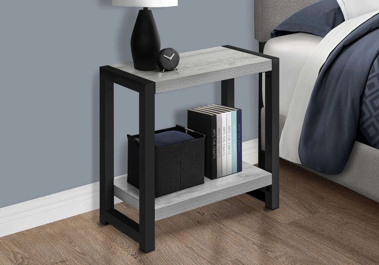 Accent Side Table, Narrow, Small, 2 Tier, Contemporary And Modern - Furniture Home Direct