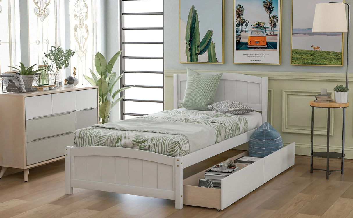 Platform Bed & Headboard, Footboard And Wood Slat Support - Furniture Home Direct