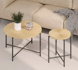 Radial - Pattern Coffee And End Table Set Waterproof Cover, Distressed Cylindrical Design (Set of 2) - Furniture Home Direct