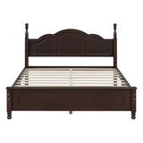 Platform Bed Queen Size With Slat Support Dark Walnut - Furniture Home Direct