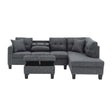 Camden - Power Sectional Sofa With Storage Ottoman And Built In Charging Ports - Gray - Furniture Home Direct