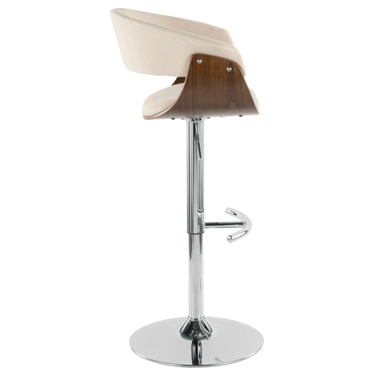 Vintage Mod - Mid Century Modern Adjustable Height Barstool With Swivel With Rounded T Footrest (Set of 2) - Furniture Home Direct