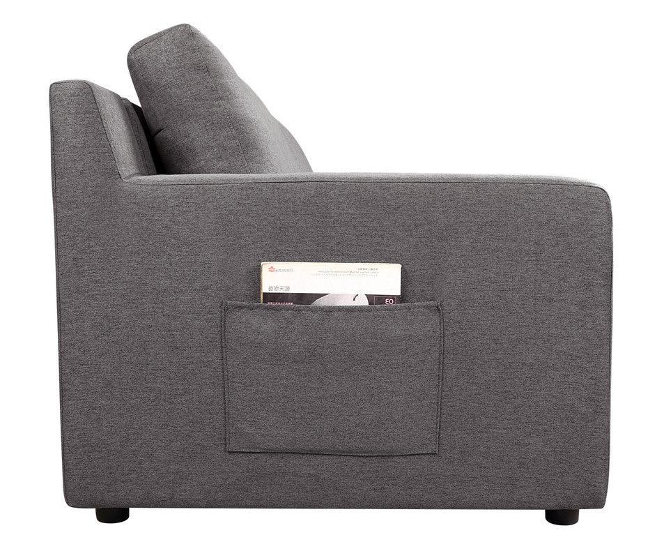 Sectional Sofa L Shaped Right Facing Plush Linen Gray - Furniture Home Direct