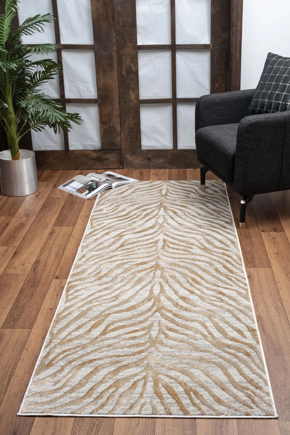 Elegance - 5'3" X 7'3" Area Rug - Gold - Furniture Home Direct