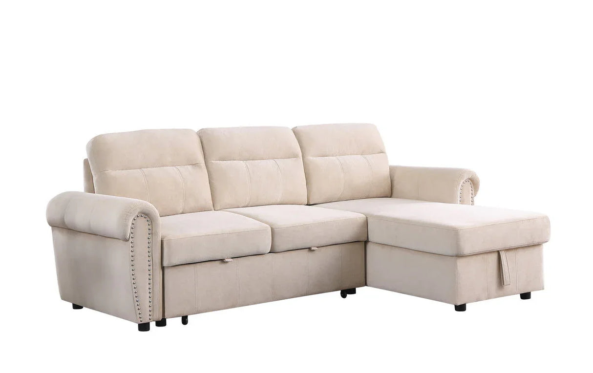 Ashton - Reversible Sleeper Sectional Sofa Chaise - Furniture Home Direct
