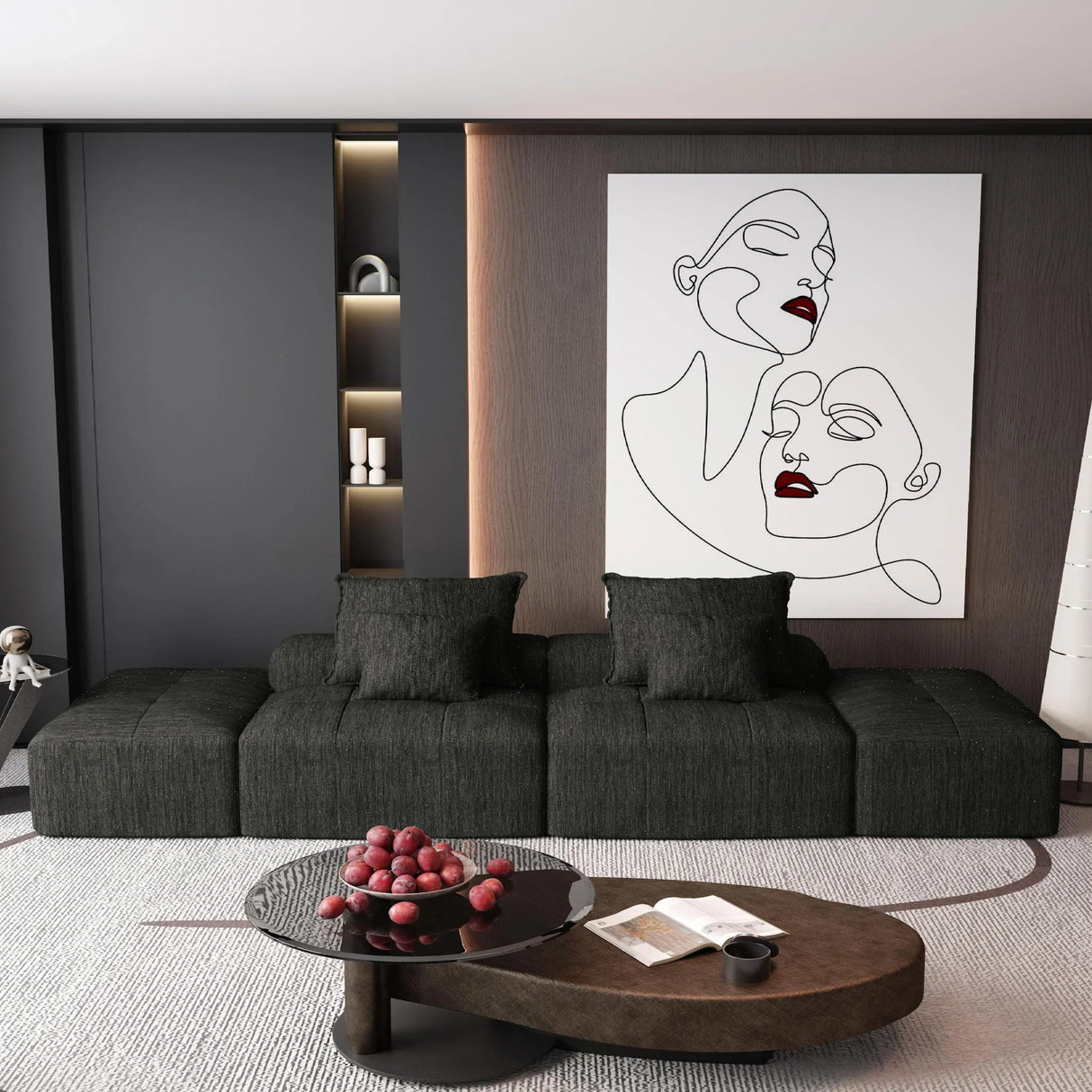 Modern Oversized Diy Combination Modular Sectional Sofa With Pillows - Furniture Home Direct