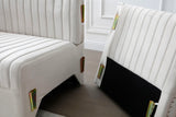 Contemporary Vertical Channel Tufted Velvet Sectional Sofa For Living Room With 4 Pillows - Furniture Home Direct