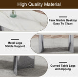 Dining Set 7 Piece Marble Top Table And Chairs White - Furniture Home Direct