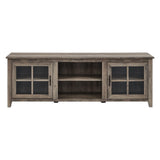 Modern Farmhouse 2 Door Glass Windowpane 70" TV Stand For 80" TVs - Furniture Home Direct