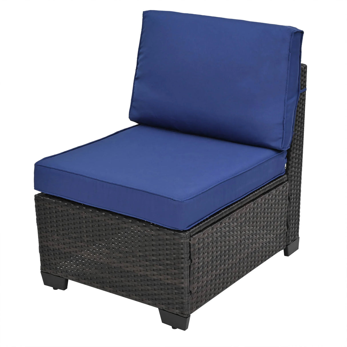 4 Piece Rattan Outdoor Patio Set - Blue - Furniture Home Direct