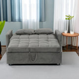 Sleeper Loveseat with Reclining Backrest - Grey - Furniture Home Direct