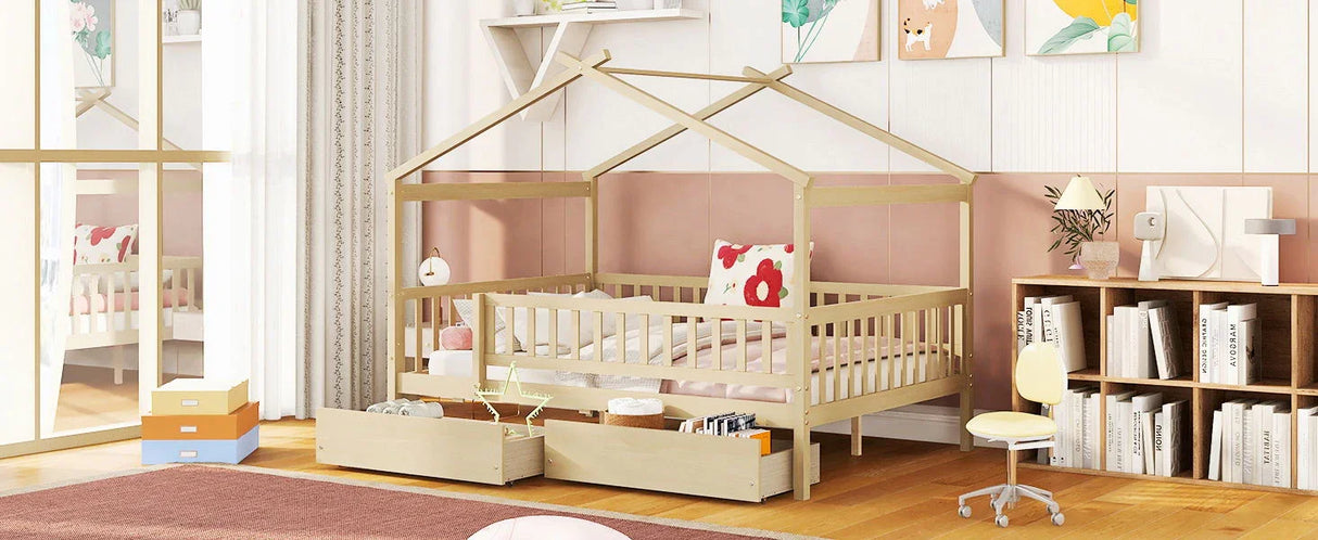 House Bed With 2 Drawers - Furniture Home Direct