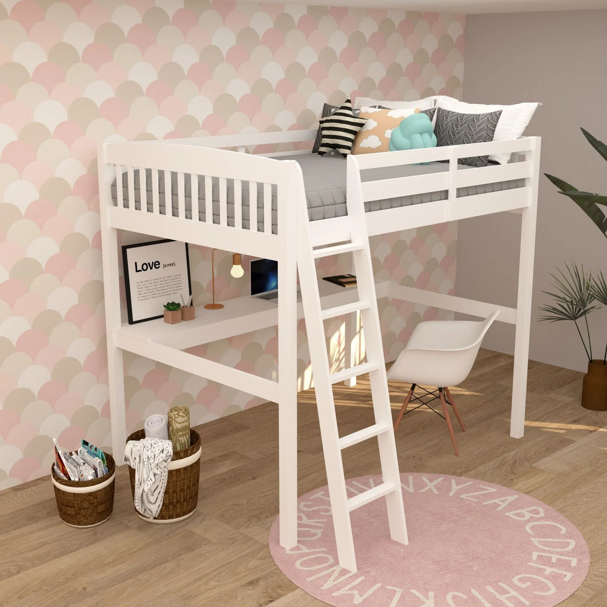 Everest - High Loft Bed With Desk And Storage - Furniture Home Direct