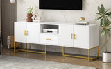 TV Cabinet With 1 Drawer, 2 Cabinets, Handles And Anti-Tip Device - Furniture Home Direct