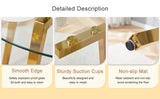 Dining Table Round Glass Top With Metal Base Finish Gold - Furniture Home Direct