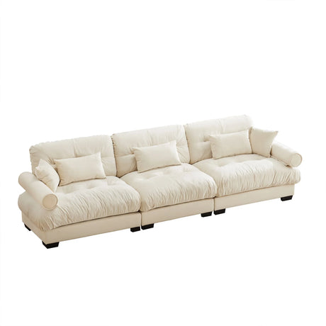 Modern Oversize Sofa With Cloud Like Comfort, Featuring Waist And Throw Pillows - Furniture Home Direct