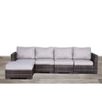 Wide Hand Patio Sectional With Cushions - Brown - Furniture Home Direct
