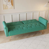 Luxurious Velvet Sofa Bed With Nail Head Trim And Matching Pillow - Furniture Home Direct