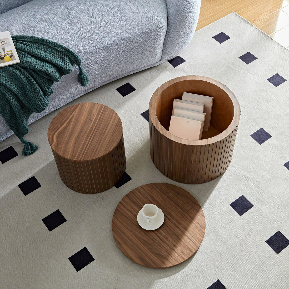 Handcrafted Nested Table Set, 2 Pieces - Furniture Home Direct