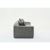 2 Piece Boucle Cloud Living Room Set with 2 Trays - Dark Gray - Furniture Home Direct