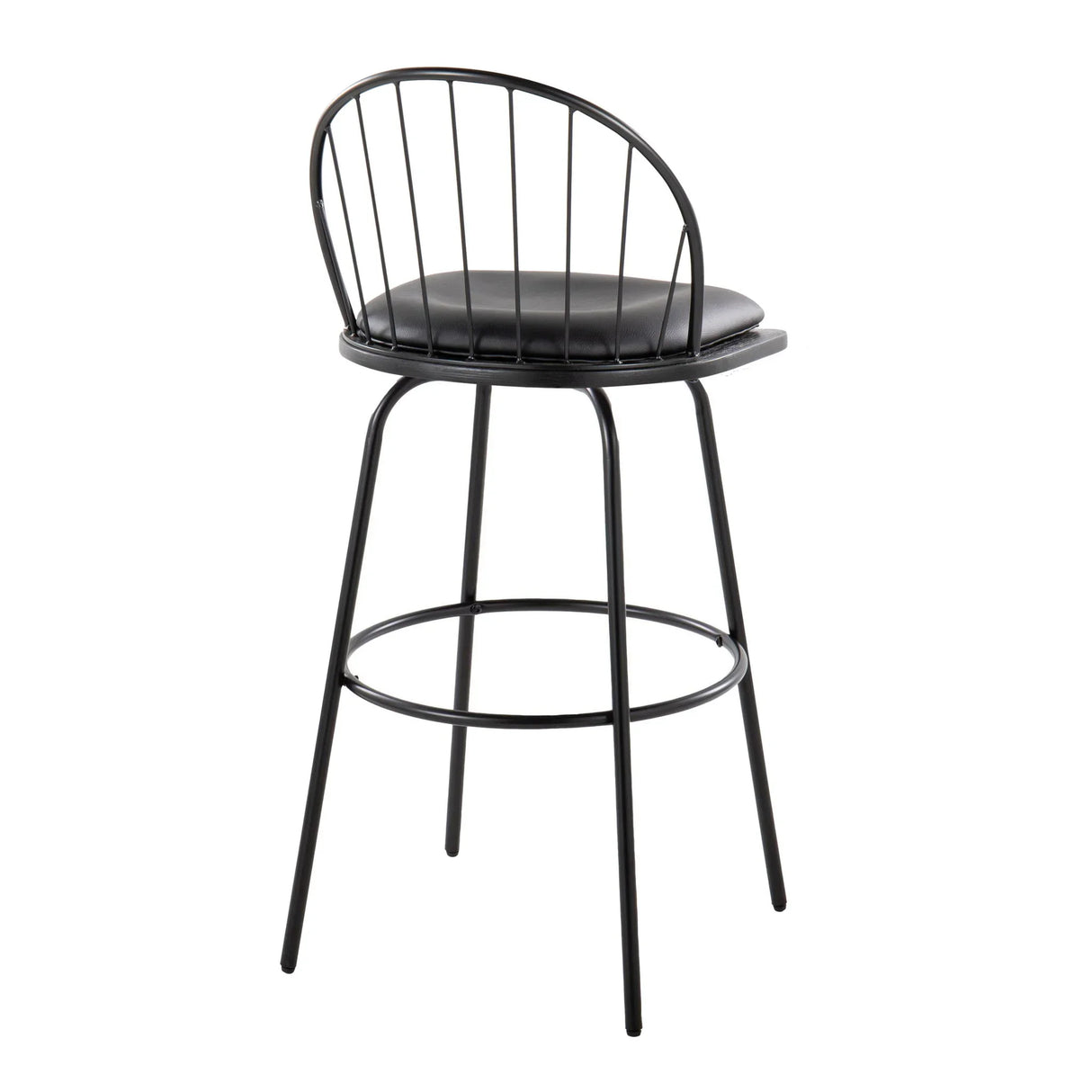 Riley - Claire Farmhouse Fixed Height Barstool With Swivel With Round Footrest (Set of 2) - Furniture Home Direct