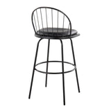 Riley - Claire Farmhouse Fixed Height Barstool With Swivel With Round Footrest (Set of 2) - Furniture Home Direct