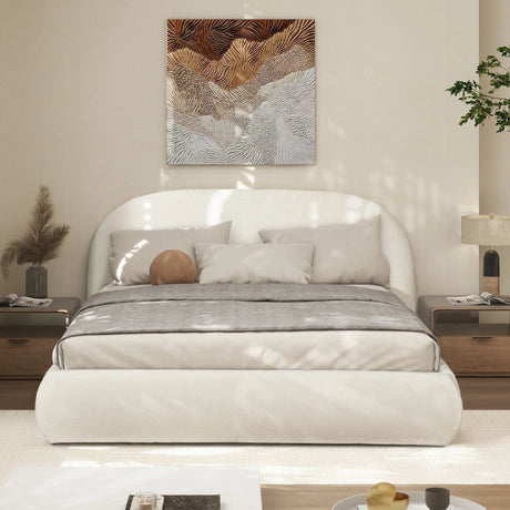 Archie Puffy Grounded - Upholstered Platform Bed - Furniture Home Direct