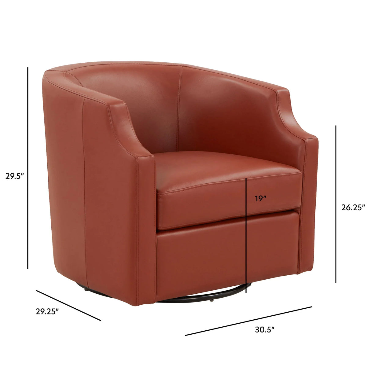 Emmett - Swivel Glider Barrel Chair With Clip Arm Design - Furniture Home Direct