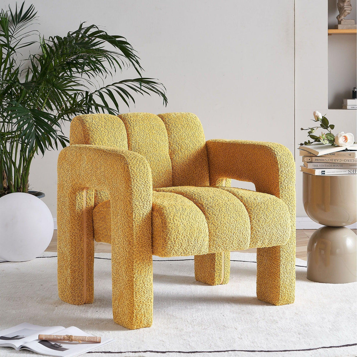 31.10" Boucle Upholstered Accent Chair - Furniture Home Direct