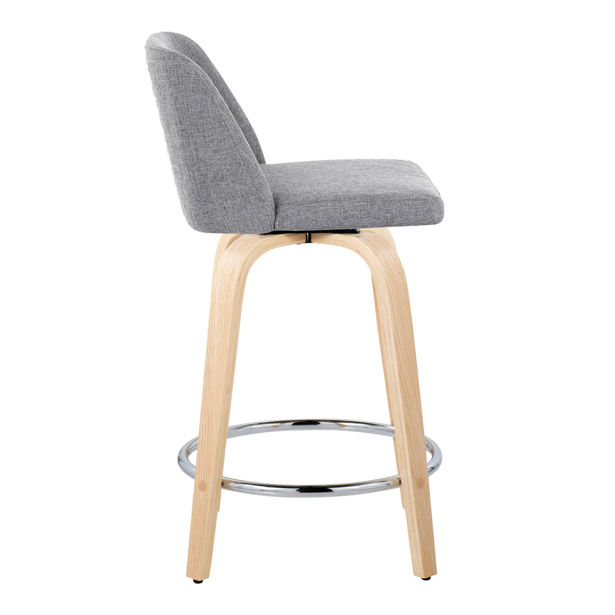 Toriano - Contemporary Fixed Height Counter Stool & Swivel And Round Footrest (Set of 2) - Furniture Home Direct