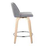 Toriano - Contemporary Fixed Height Counter Stool & Swivel And Round Footrest (Set of 2) - Furniture Home Direct
