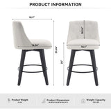 Swivel Bar Stools & Button Tufted Back (Set of 2) - Furniture Home Direct